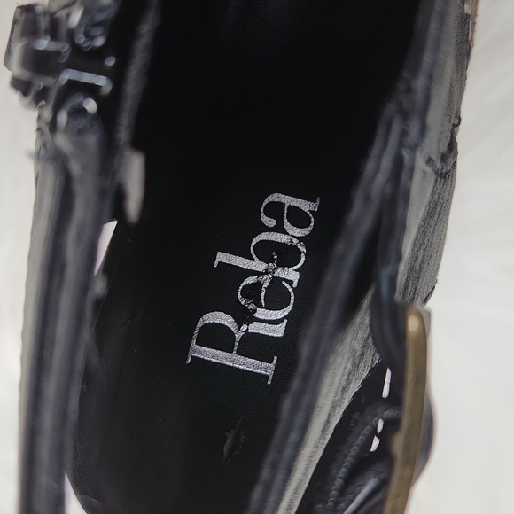 NWOT, Reba, Women's Black Leopard, clear stones, 4" heels, Sz 8.5 - Picture 9 of 12